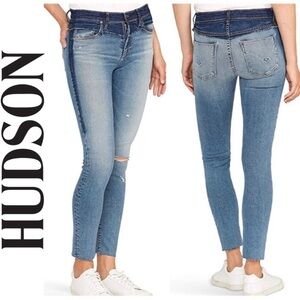 Hudson Nico Revamped Two-Tone Waist Distressed Women's  Skinny‎ Jeans Size:32